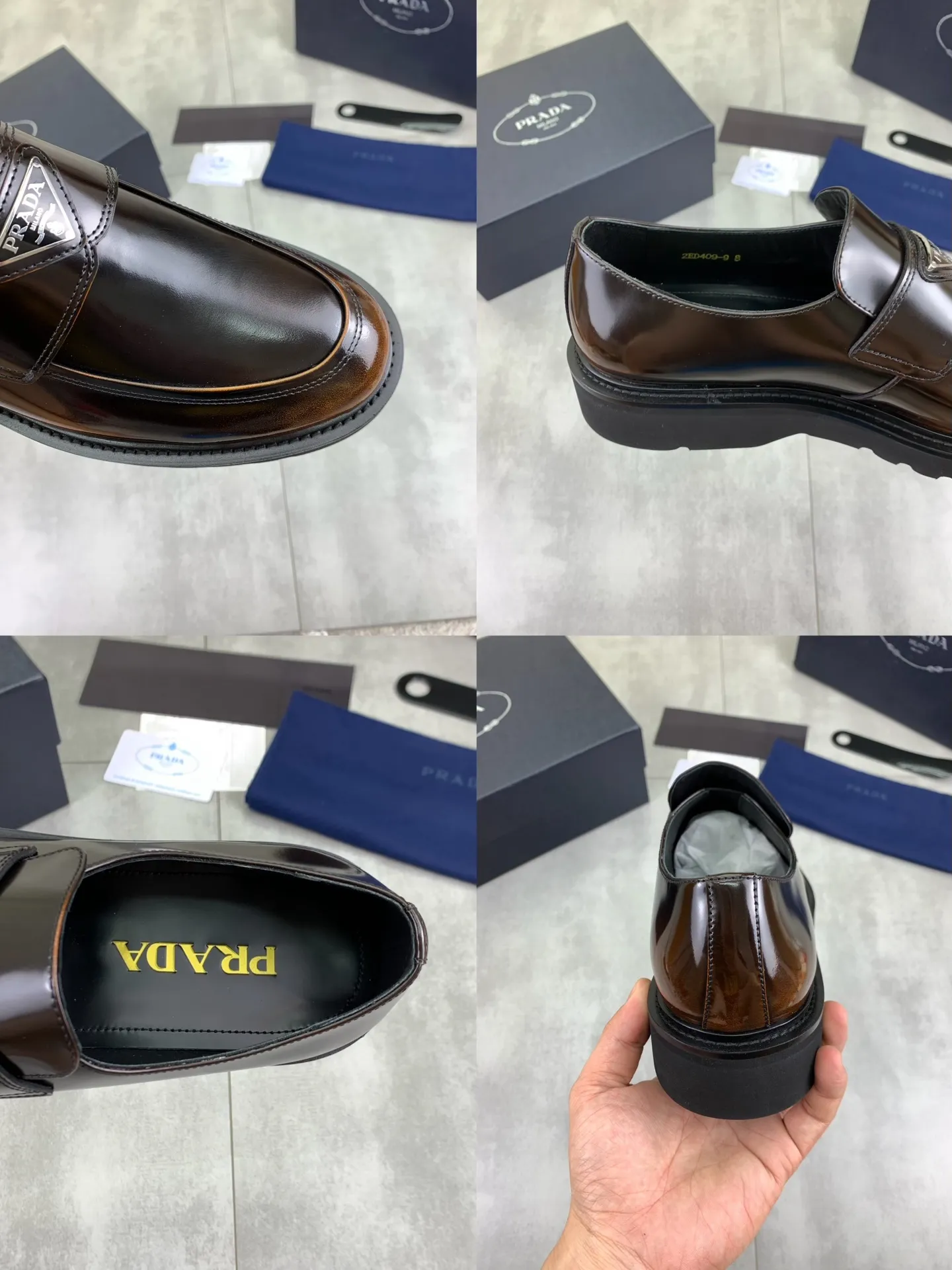 Factory price P860 💰Original quality, top version🔱 ＰＲＡＤＡPrada. Men's business casual leather shoes, top-quality leather shoes. 1:1 shipment ⬆️Luxurious and noble 👞All imported original color-rubbed edge beads, just to create a more comfortable wearing experience. Upper: Original comfortable open-edge bead rubbed color calfskin ➕Top imported water-dyed full cow lining, original lightweight and comfortable TPU foam combination bottom ✔️Code number: 39-45 (38.46 47 can be customized)